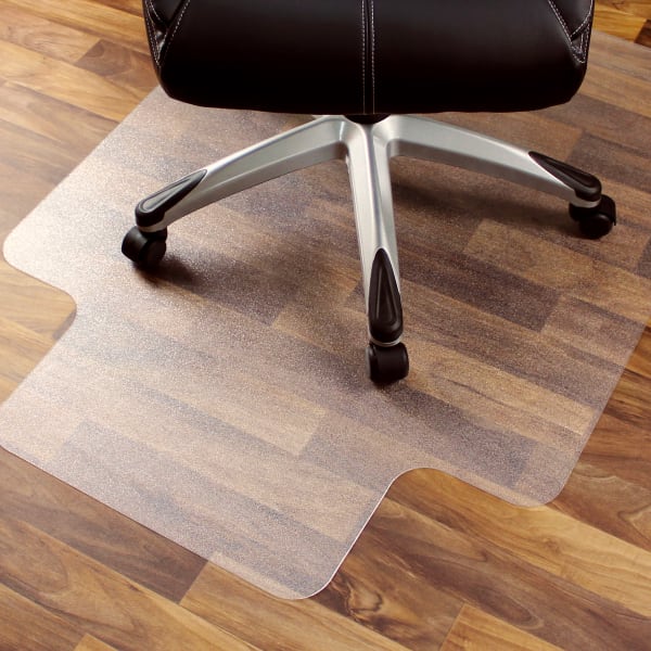 Floortex Cleartex Enhanced Polymer Lipped Chair Mat for Hard Floors, 48in x 51in, Clear