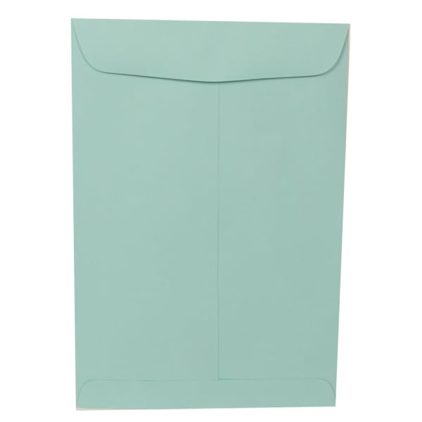 JAM Paper Open-End 9in x 12in Catalog Envelopes, Gummed Seal, Aqua Blue, Pack Of 25 Envelopes