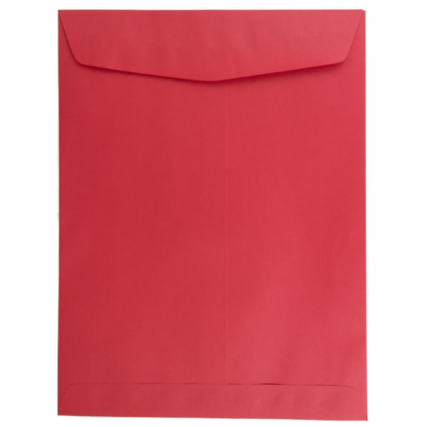 JAM Paper Open-End 9in x 12in Envelopes, Gummed Seal, Red, Pack Of 100 Envelopes