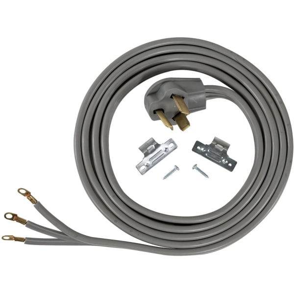 Certified Appliance Accessories 3-Wire Eyelet 30-Amp Dryer Cord - For Dryer - 250 V AC / 30 A - 10 ft Cord Length - 3-Wire / Right-angle Plug