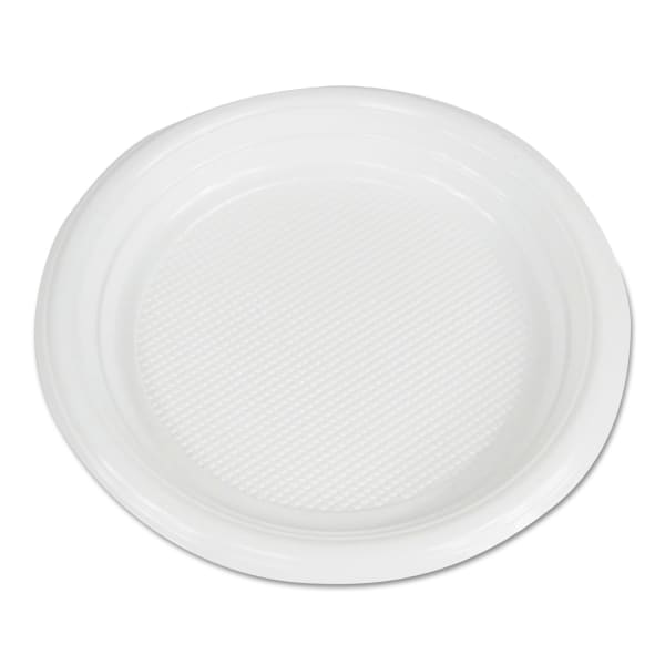 Boardwalk Hi-Impact Plastic Plates, 6in, White, Carton Of 1,000 Plates