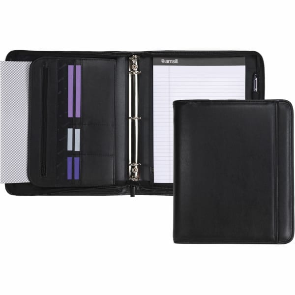 Samsill Professional 1in Zipper Binder - Case for tablet - vinyl - black