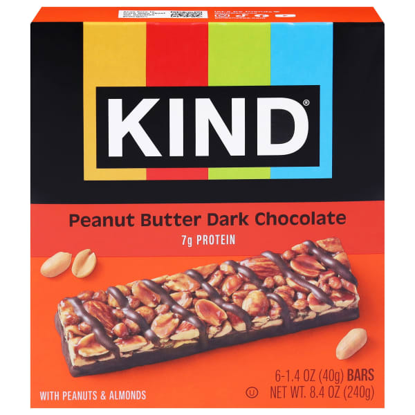 KIND Nut Bars, Peanut Butter Dark Chocolate, 1.4 oz, Total Qty 36