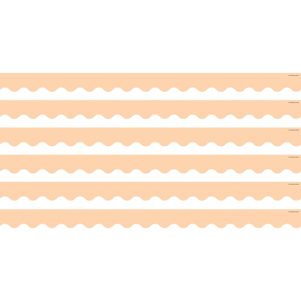 Teacher Created Resources Scalloped Border Trim Packs, 35', Peach, Set Of 6 Packs