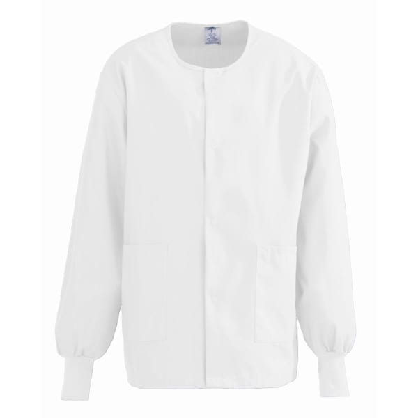 Medline ComfortEase Unisex Warm-Up Scrub Jacket, 5X, White