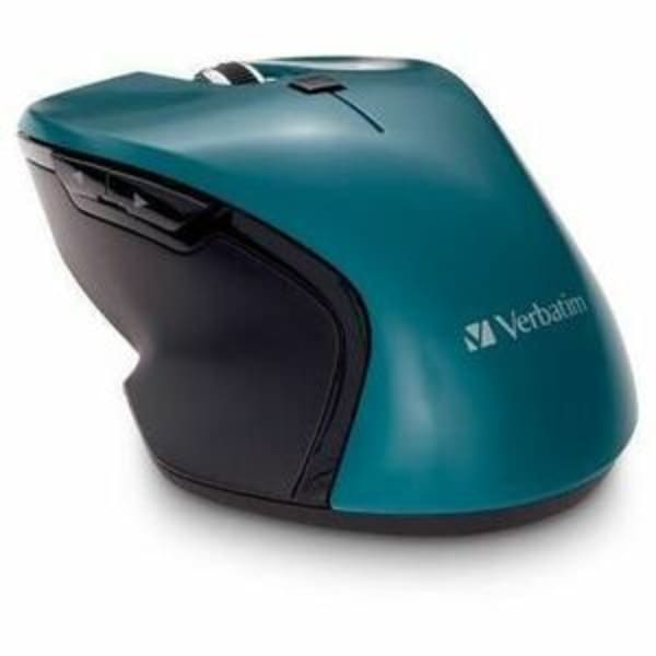 Verbatim USB-C Wireless Blue LED Mouse - Teal - Blue LED/Optical - Wireless - Radio Frequency - 2.40 GHz - Teal - USB Type C - 1600 dpi - 6 Button(s) - 1 Each