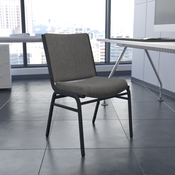 Flash Furniture HERCULES Series Stack Accent Chair, Gray Patterned Fabric/Silvervein Frame