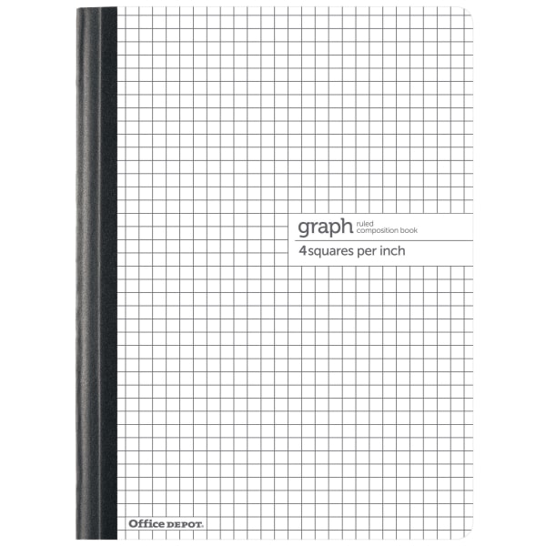 Office Depot Brand Composition Book, 8-1/2in x 11in, Quadrille Ruled, 80 Sheets, White