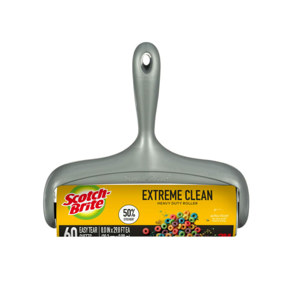 Scotch-Brite Extreme Clean Large Surface Lint Roller 830LSRS-60, 8.0 in x 29.8 ft (20.3 cm x 9.08 mm), 4/1