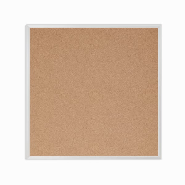 U Brands Cork Bulletin Board, 36in X 36in, Silver Aluminum Frame, Actual Size 35in X 35in (2877U00-01)