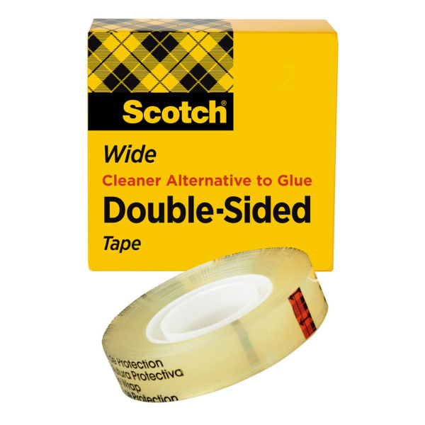 Scotch Double Sided Tape, Permanent, 1 Tape Roll, 1 in x 1296 in, Home Office Supplies and School Supplies for College and Classrooms