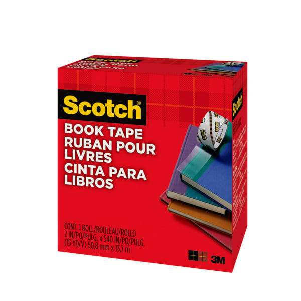 Scotch Book Tape, 1 Tape Roll, 2 in x 540 in, Excellent for Repairing, Reinforcing, Protecting and Covering