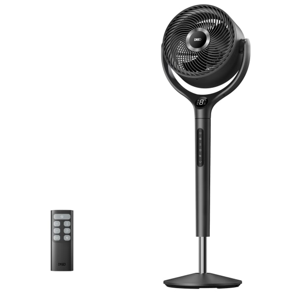 Dreo 9in Air Circulator Pedestal Floor Fan, Black, Total Qty 1, DRHPF023
