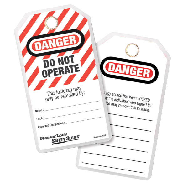 Master Lock -do Not Operate" English Lockout ID Tags, Pack Of 12