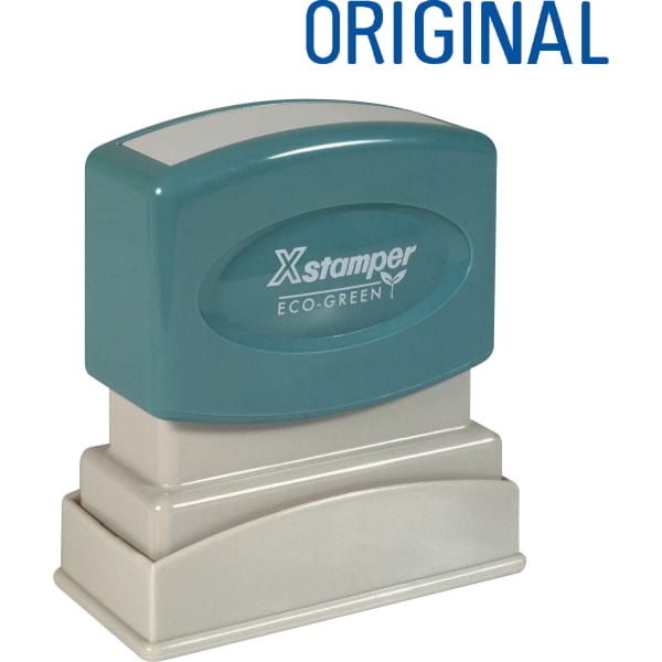Xstamper One-Color Title Stamp, Pre-Inked, "Original", Blue