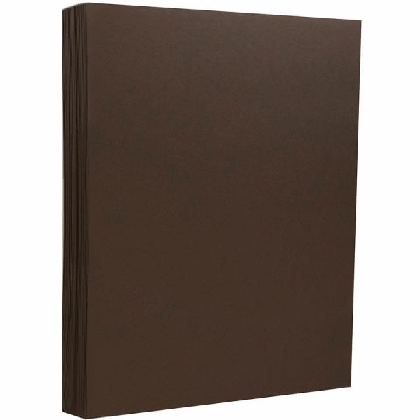 JAM Paper Card Stock, Chocolate Brown, Letter (8.5in x 11in), 130 Lb, Pack Of 25