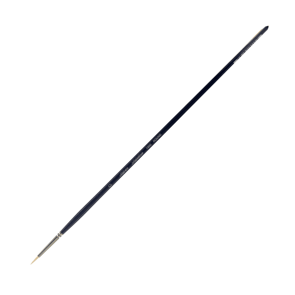 Silver Brush Bristlon Series Paint Brush, Size 0, Round Bristle, Synthetic, Deep Blue/Silver
