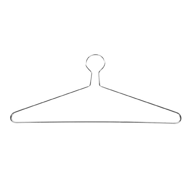 CSL Closed Loop Perma Clothes Hangers, 17in, Chrome, Pack Of 50 Hangers