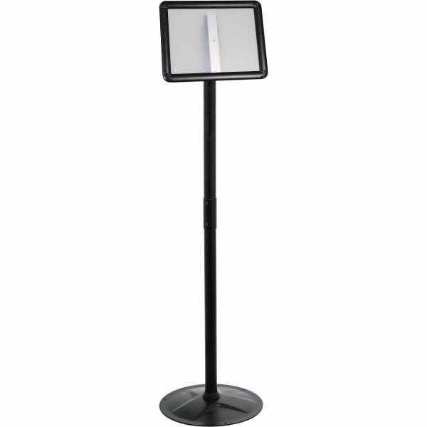 Kantek Floor Stand Sign Holder, Portrait/Landscape, 51inH, Black