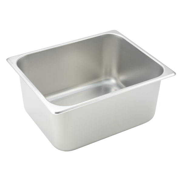 Winco Stainless Steel Straight-Sided Steam Pan, 6in, Silver