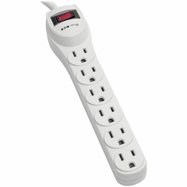 Eaton Tripp Lite Series Surge Protector Power Strip 120V 6 Outlet 2ft Cord 180 Joule - Surge protector - AC 120 V - output connectors: 6 -  - TLP602