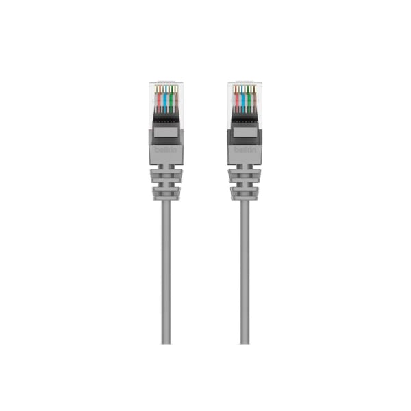 Belkin Slim - Patch cable - RJ-45 (M) to RJ-45 (M) - 14 ft - UTP - CAT 6 - molded, snagless - gray