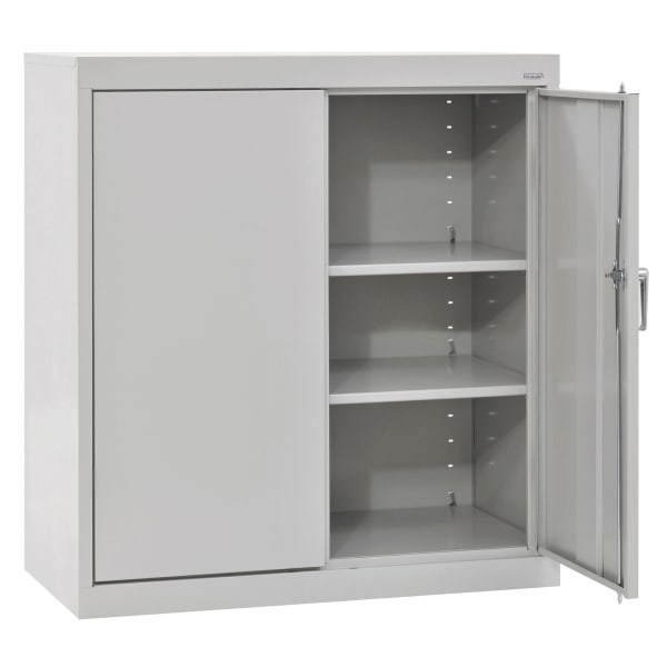 Sandusky Classic Series Medium-Duty Assembled Counter-Height Storage Cabinet, 36inH x 36inW x 24inD, Dove Gray