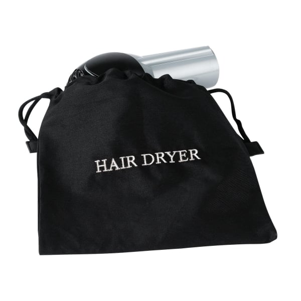 Hospitality 1 Source Hair Dryer Bags, Fire Retardant, 6in x 11in, Black/White, Case Of 100 Bags