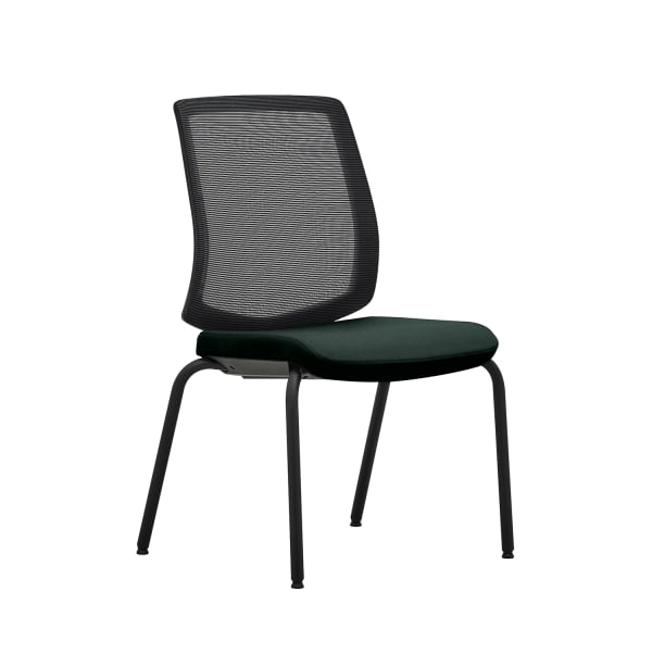 WorkPro Expanse Antimicrobial Vinyl Guest Chairs, Black, Set Of 2 Chairs