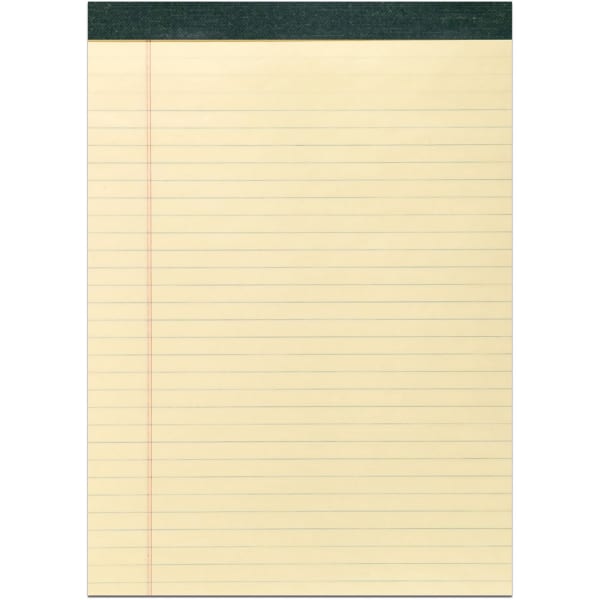 Roaring Spring Legal Pads, 40 Sheets, 8 1/2in x 11 3/4in, 30% Recycled,Canary, Pack Of 12