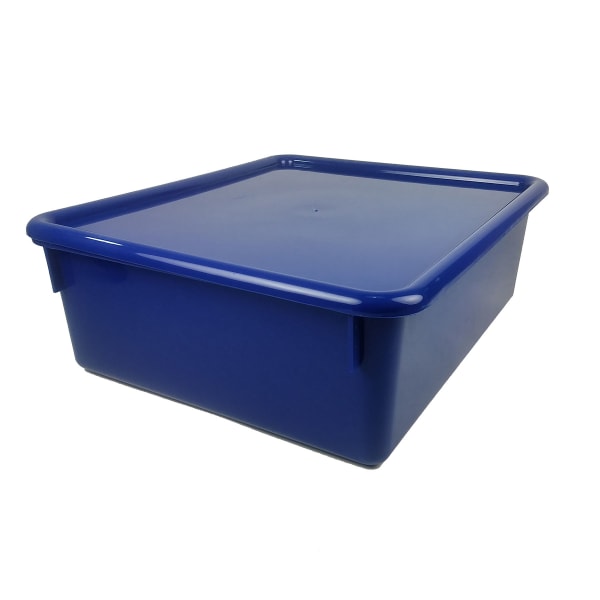 Romanoff Double Stowaway Tray With Lid, 5-1/2inH x 13-1/2inW x 16inD, Blue