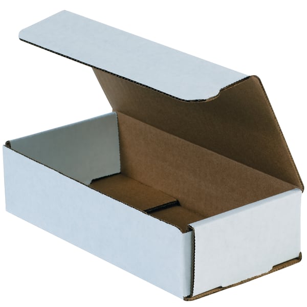 Partners Brand Corrugated Mailers 8in x 5in x 1in, White, Bundle of 50