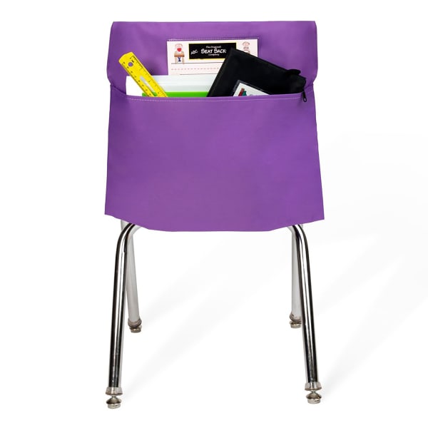 Victor Seat Sack Chair Pockets, 12in x 1/2in, Purple, Bundle Of 10 Pockets
