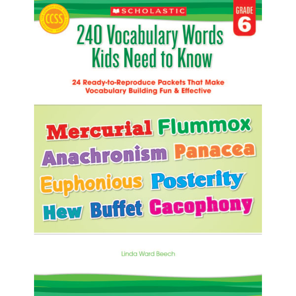 Scholastic 240 Vocabulary Words Kids Need To Know, Grade 6