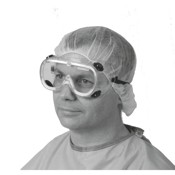 Medline Fluid Protective Goggles Clear Lenses, Standard, Large, Pack Of 36