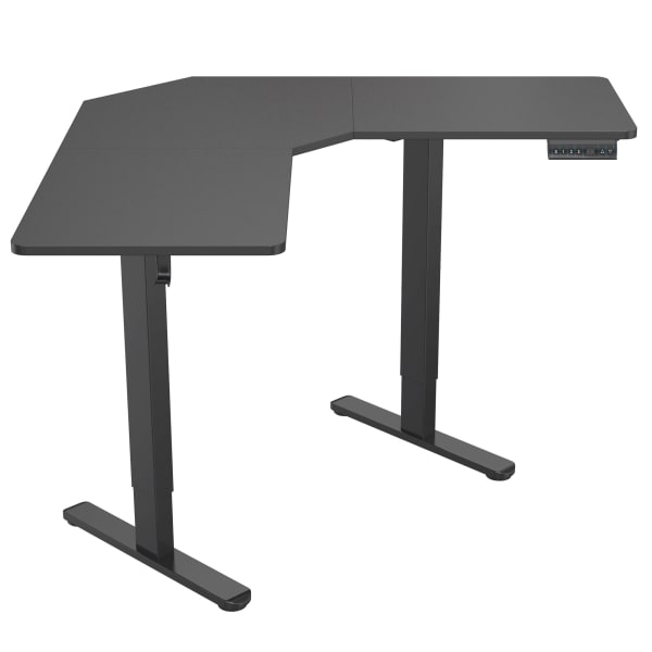 Mount-It! 39inW Height Adjustable Corner Standing Desk, Black
