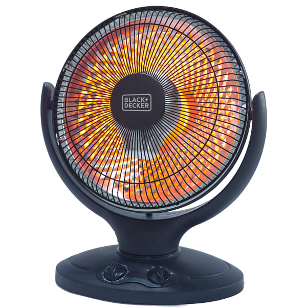 Black+Decker 800-Watt Radiant Dish Portable Heater, For Rooms Up To 161 Sq. Ft., Black