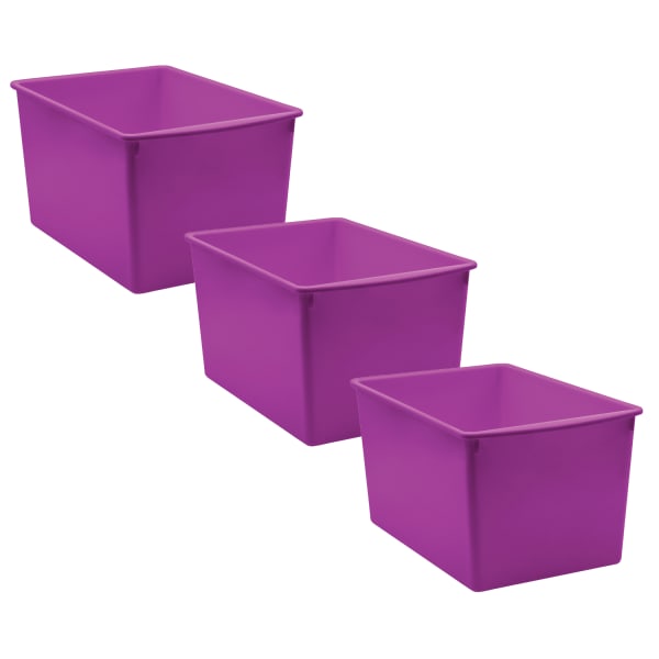 Teacher Created Resources Plastic Multi-Purpose Bins, 7-1/2inH x 9-1/4inW x 14inD, Purple, Pack Of 6 Bins