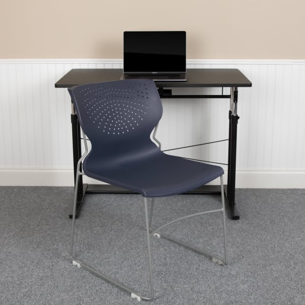 Flash Furniture HERCULES Series Full-Back Stack Chairs, Blue, Set Of 5 Chairs