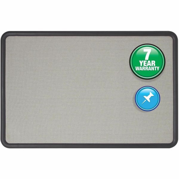 Quartet Contour Bulletin Board, 36in x 24in, Plastic Frame With Black Finish