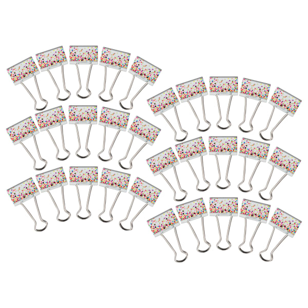 Teacher Created Resources Confetti Binder Clips, Medium, 8 Per Pack, Set Of 6 Packs
