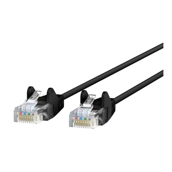 Belkin CAT6 Slim Gigabit Snagless UTP Ethernet Cable - 15 ft Category 6 Network Cable for Network Device, Notebook, Desktop Computer, Modem, Router, Wall Outlet - First End: 1 x RJ-45 Network - Male - Second End: 1 x RJ-45 Network - Male - 1 Gbit/s