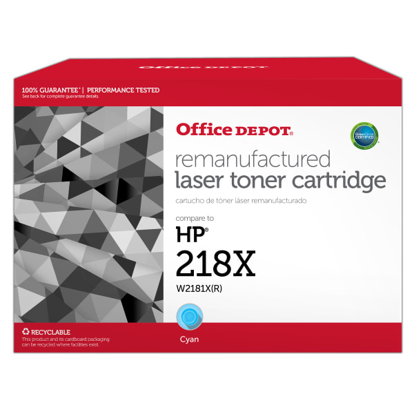 Office Depot Brand 201669PR Remanufactured Cyan High Yield Toner Cartridge Replacement for HP 218X