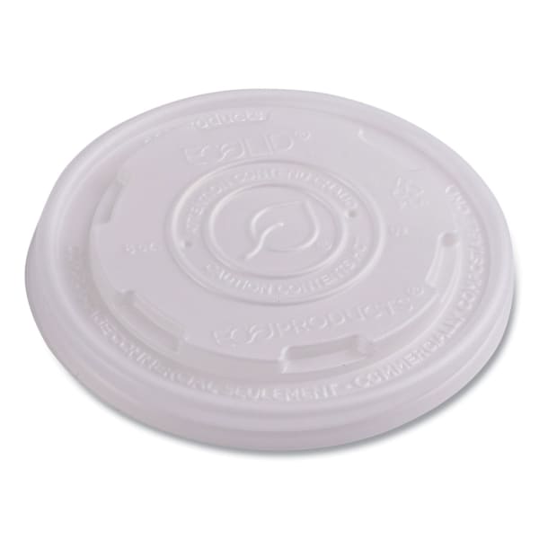 Eco-Products World Art PLA-Laminated Soup Container Lids, For 8 Oz Sizes, Translucent, Plastic, Pack Of 50 Lids, Carton Of 20 Packs