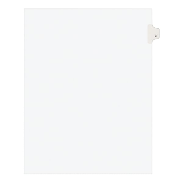 Avery Individual Legal Exhibit Dividers, Avery Style, #3, Side Tab, Letter Size, Pack Of 25