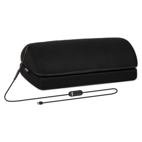Mind Reader Heated Memory Foam Footrest, 5-3/4inH x 10inW x 16-1/2inD, Black