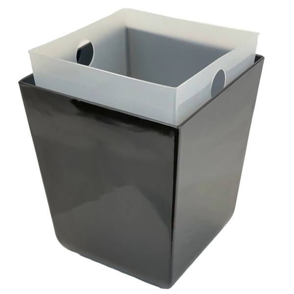 Hospitality Source Del Mar Bathroom Set Melamine Waste Bins, 12-Quart, Black, Set Of 8 Bins