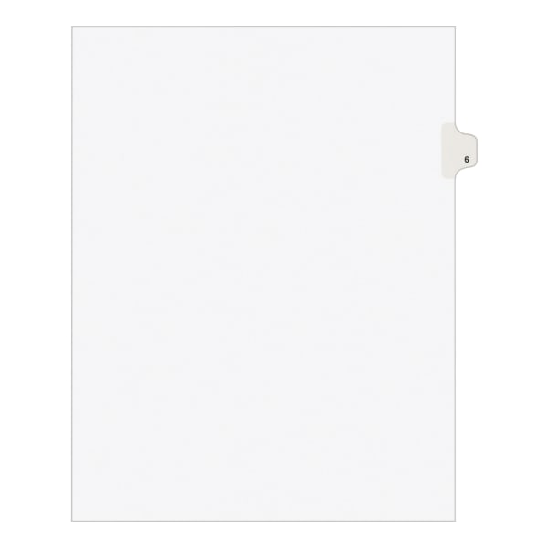 Avery Individual Legal Dividers Avery Style, Letter Size, Side Tab #6, Pack Of 25