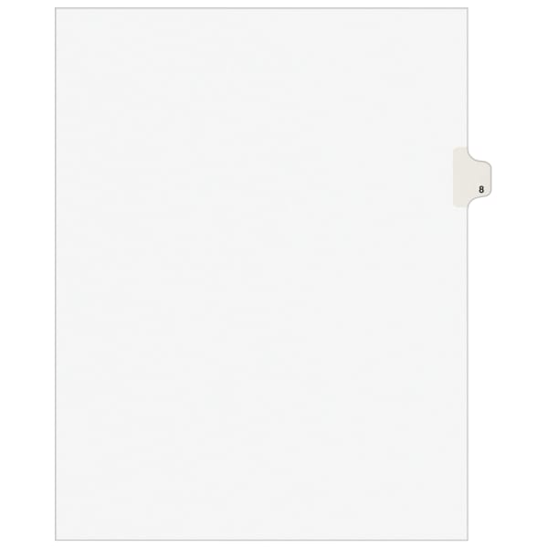 Avery Individual Legal Dividers Avery Style, Letter Size, Side Tab #8, Pack Of 25