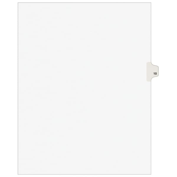 Avery Individual Legal Dividers Avery Style, Letter Size, Side Tab #10, Pack Of 25